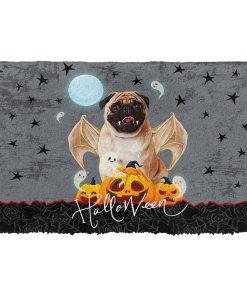 Gearhumans 3D Halloween Vampire Pug Custom Doormat