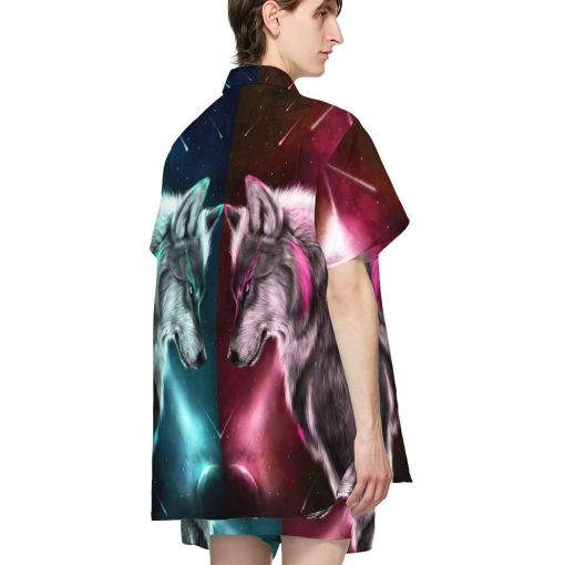 Gearhumans 3D Wolf Spirit Custom Hawaii Shirt - Image 4