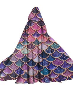 Gearhumans 3D The Most Pink Sparkle Mermaid Tail In The Ocean Custom Hooded Cloak