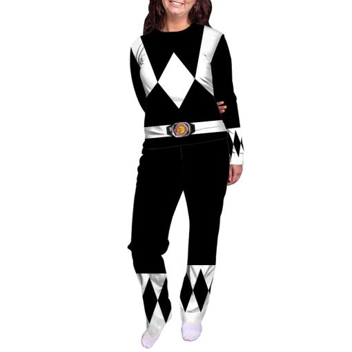 Gearhumans 3D Mighty Morphins Power Ranger Black Custom Family Pajamas - Image 3