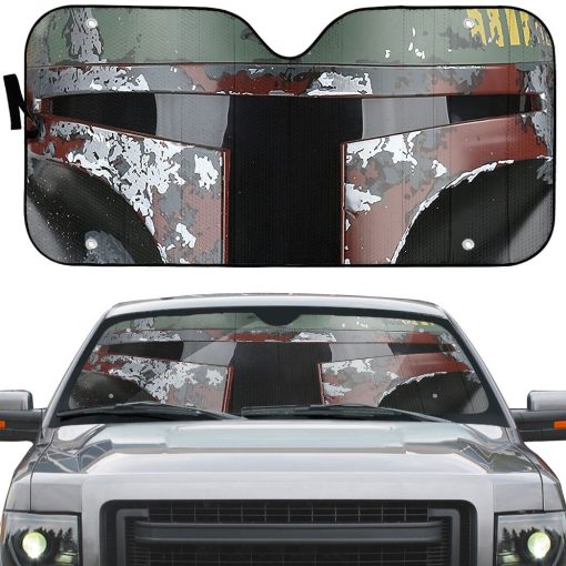 Gearhumans 3D S.W Boba Fett Custom Car Auto Sunshade