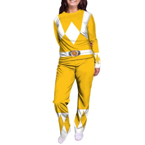 Gearhumans 3D Mighty Morphins Power Ranger Yellow Custom Family Pajamas