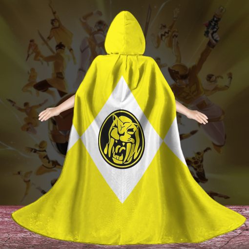 Gearhumans 3D Yellow Ranger Custom Hooded Cloak - Image 3