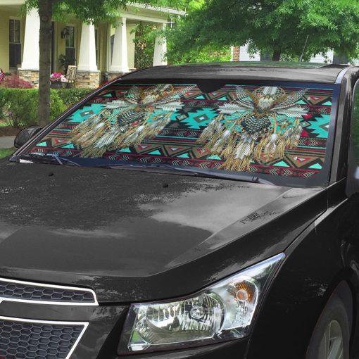 Gearhumans 3D Brown Native America Car Auto Sunshade