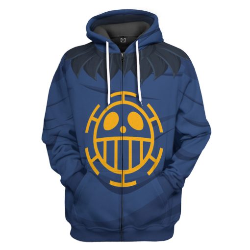 Gearhumans 3D One Piece Trafalgar DW ater Law Custom Hoodie Tshirt Apparel - Image 4