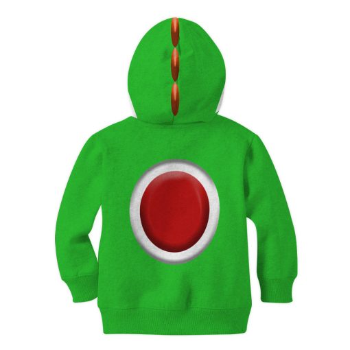 Gearhumans 3D Yoshi Costume Custom Kid Hoodie 3 Gearhumans 3D Yoshi Costume Custom Kid Hoodie - Image 3