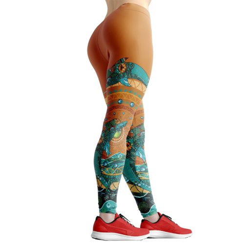 Gearhumans 3D Dolphin Mandala Custom Leggings - Image 3