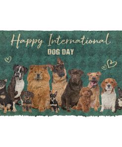 Gearhumans 3D Happy International Dogs Day Custom Doormat