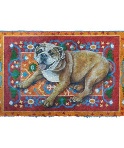 Gearhumans 3D Happy Bulldog Custom Doormat