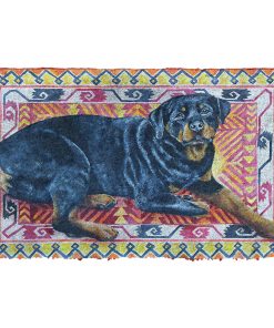 Gearhumans 3D Happy Rottweiler Custom Doormat
