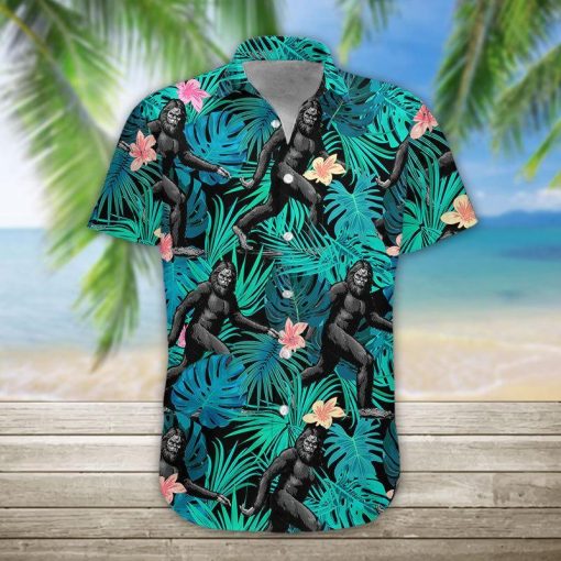 Gearhumans 3D Bigfoot Hawaii Shirt 2 3D Bigfoot Hawaii Shirt hawaii Short Sleeve Shirt