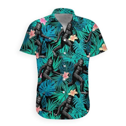 Gearhumans 3D Bigfoot Hawaii Shirt 1 3D Bigfoot Hawaii Shirt hawaii Short Sleeve Shirt S