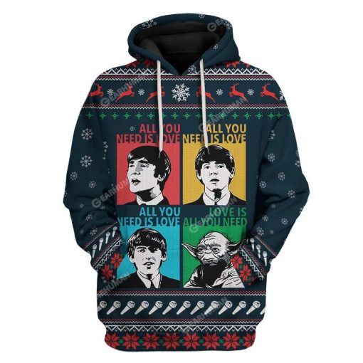 3D Full-Print Ugly All You Need Is Love Apparel HD-GH04111904 3D Custom Fleece Hoodies Hoodie S