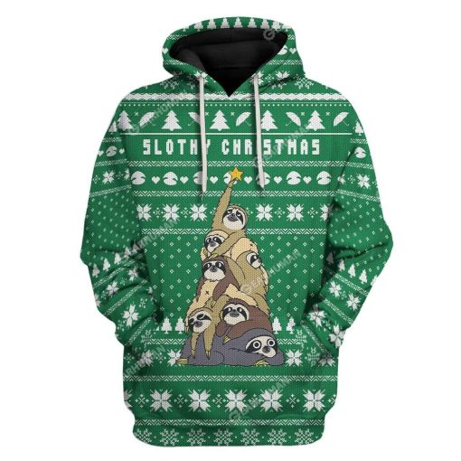 Gearhumans 3D Full-Print Ugly Slothy Christmas Apparel 1 3D Full-Print Ugly Slothy Christmas Apparel HD-AT04111907 3D Custom Fleece Hoodies Hoodie S