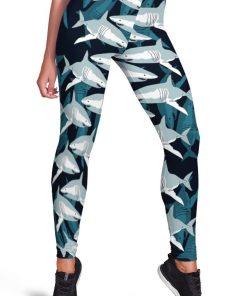 3D Great White Shark Full Print Leggings 3d legging Leggings LEGGINGS S