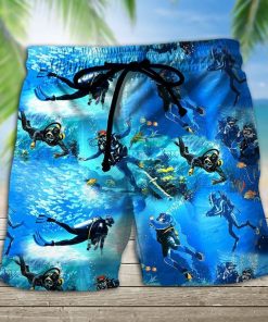 3D Scuba Diving Beach Shorts beach shorts Men Shorts S 