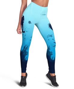 3D Scuba Diving Full Print Leggings 3d legging Leggings LEGGINGS S 