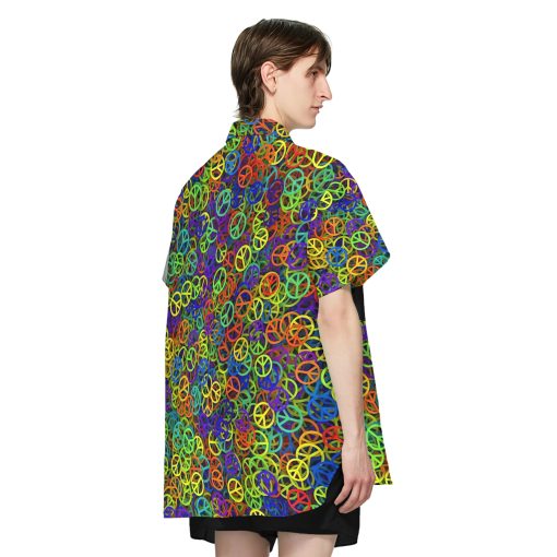Gearhumans 3D Hippe Peace Custom Hawaii Shirt - Image 4