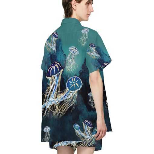 Gearhumans 3D Metallic Jellyfish Custom Hawaii Shirt - Image 4