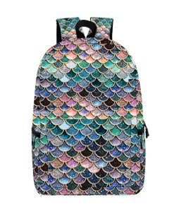 Gearhumans 3D The Most Blue Sparkle Mermaid Tail In The Ocean Custom Backpack