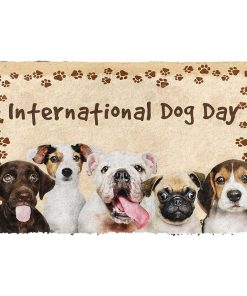 Gearhumans 3D International Dog Day Custom Doormat