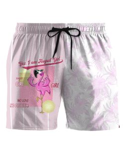Gearhumans 3D Yes I Am Fabulous Flamingo Birthday Month Birthday Custom Text Hawaii Short