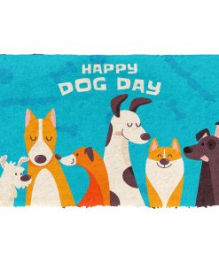Gearhumans 3D Happy Dog Day Custom Doormat