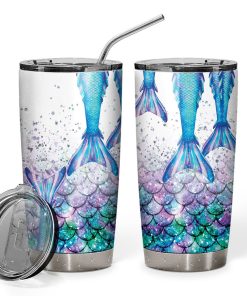 Gearhumans 3D Sparkling Mermaid Tail Custom Design Vacuum Insulated Tumbler