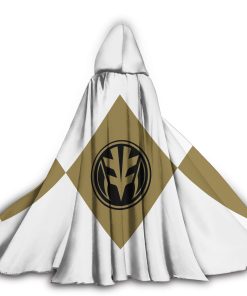 Gearhumans 3D White Ranger Custom Hooded Cloak