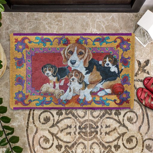 Gearhumans 3D Happy Beagle Custom Doormat - Image 5