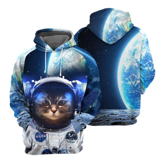 Gearhumans Astronaut Cat - 3D All Over Printed Shirt