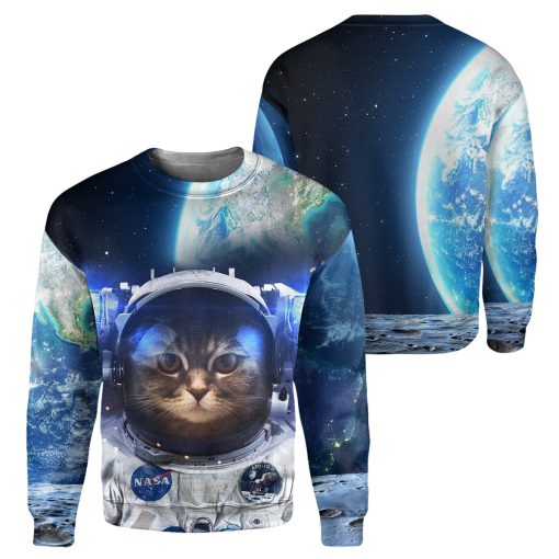Gearhumans Astronaut Cat - 3D All Over Printed Shirt - Image 2
