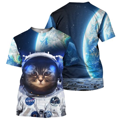 Gearhumans Astronaut Cat - 3D All Over Printed Shirt - Image 3