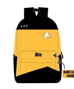 Gearhumans 3D S.T The Next Generation 1987 1994 Yellow Custom Name Backpack