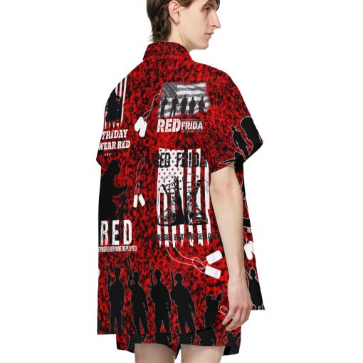 Gearhumans 3D RED Friday Veteran Custom Hawaii Shirt