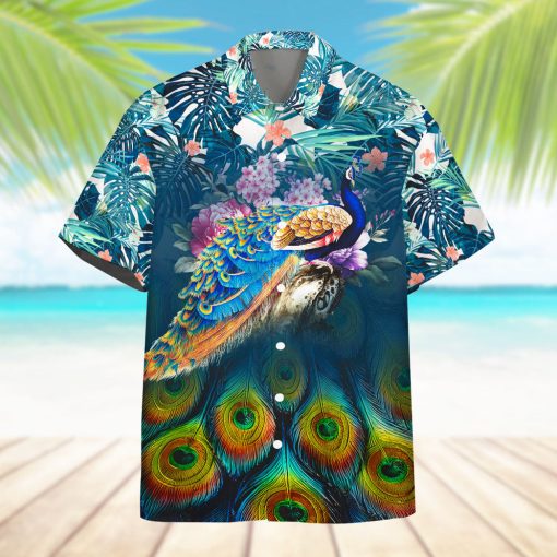 Gearhumans 3D Peacock Custom Hawaii Shirt