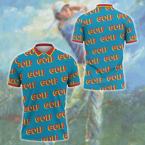 Gearhumans 3D Golf Pattern Custom Polo Shirt - Image 4