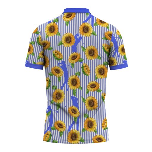 Gearhumans 3D Golfaholic Sunflowers Custom Polo Shirt
