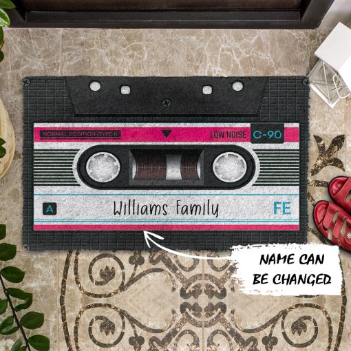 Gearhumans 3D Cassette Tape Custom Name Doormat - Image 3