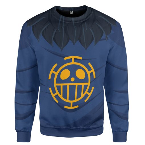 Gearhumans 3D One Piece Trafalgar DW ater Law Custom Hoodie Tshirt Apparel - Image 2