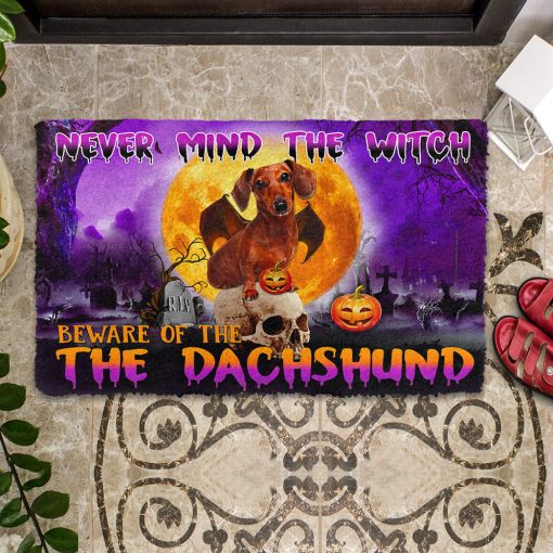 Gearhumans 3D Beware Of Halloween Vampire Dachshund Custom Doormat 5 Gearhumans 3D Beware Of Halloween Vampire Dachshund Custom Doormat - Image 4