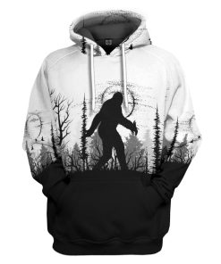 Gearhumans 3D Bigfoot Black And White Custom Tshirt Hoodie Apparel