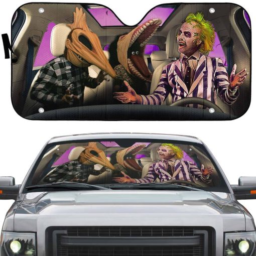 Gearhumans 3D Beetlejuice Custom Car Auto Sunshade - Image 2