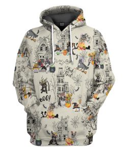 Gearhumans 3D Halloween Town With French Bulldog Custom Tshirt Hoodie Apparel