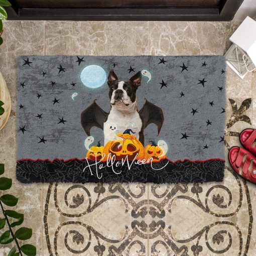 Gearhumans 3D Halloween Vampire Boston Terrier Custom Doormat - Image 4
