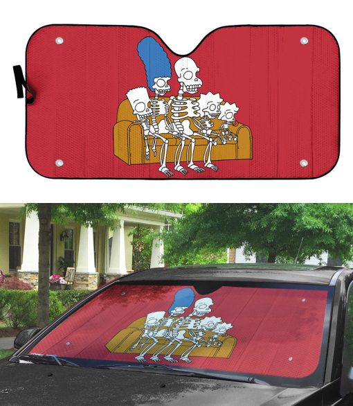 Gearhumans 3D The Simpsons Skeleton Family Custom Car Auto Sunshade