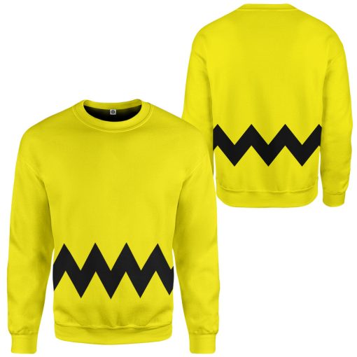 Gearhumans 3D PEANUTS Charlie Brown Custom Hoodie Tshirt Apparel
