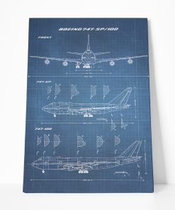 Gearhumans 3D Boeing 747SP & 747100 Concept Drawing Custom Canvas