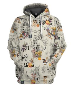 Gearhumans 3D Halloween Town With Chihuahua Dog Custom Tshirt Hoodie Apparel