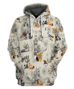 Gearhumans 3D Halloween Town With Australian Shepherd Dog Custom Tshirt Hoodie Apparel